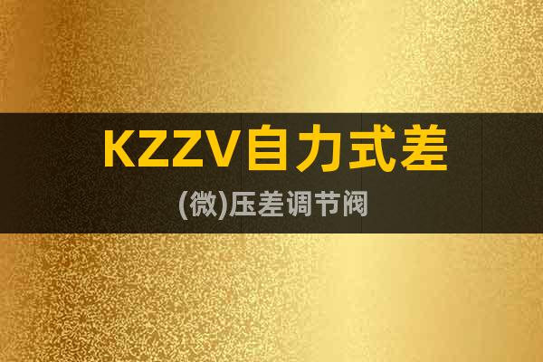 KZZV自力式差(微)壓差調節閥