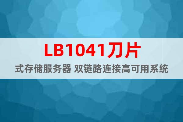 LB1041刀片式存储服务器 双链路连接高可用系统