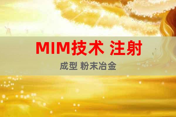MIM技術(shù) 注射成型 粉末冶金