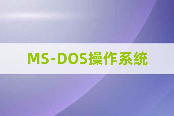 MS-DOS操作系統(tǒng)