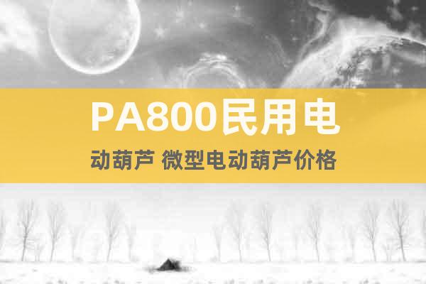 PA800民用电动葫芦 微型电动葫芦价格