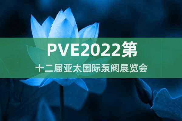 PVE2022第十二屆亞太國(guó)際泵閥展覽會(huì)