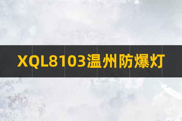 XQL8103温州防爆灯