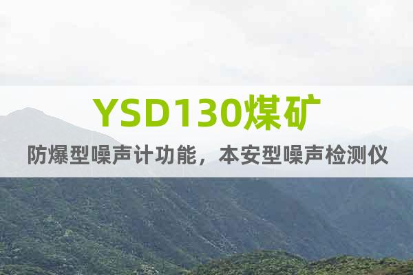 YSD130煤礦防爆型噪聲計功能，本安型噪聲檢測儀