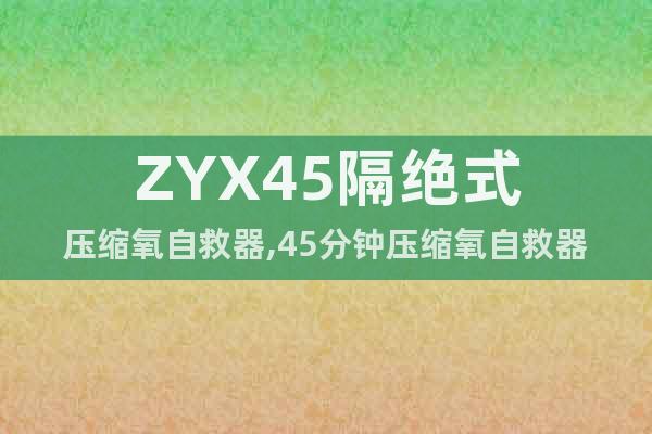 ZYX45隔絕式壓縮氧自救器,45分鐘壓縮氧自救器