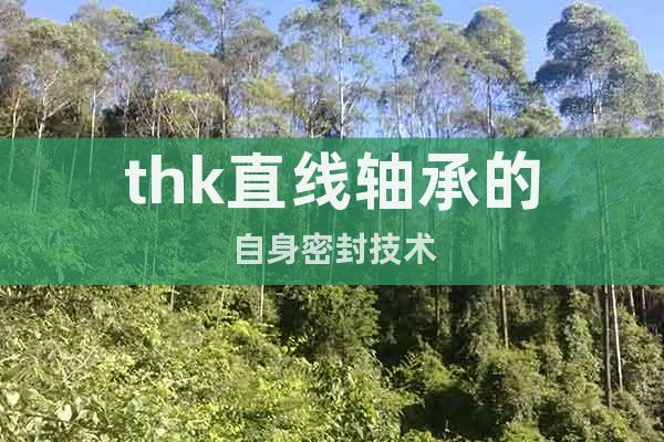 thk直線軸承的自身密封技術(shù)